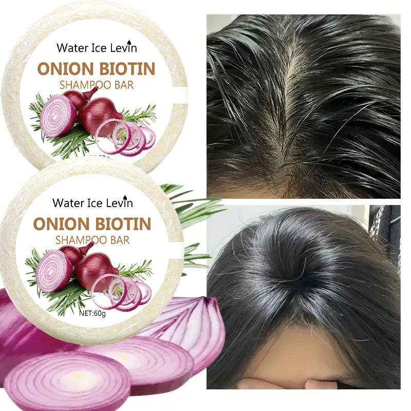 Water Ice Levin Shampoo Soap Bar Moisturizing Biotin Refreshing Rosemary and Onion Extract