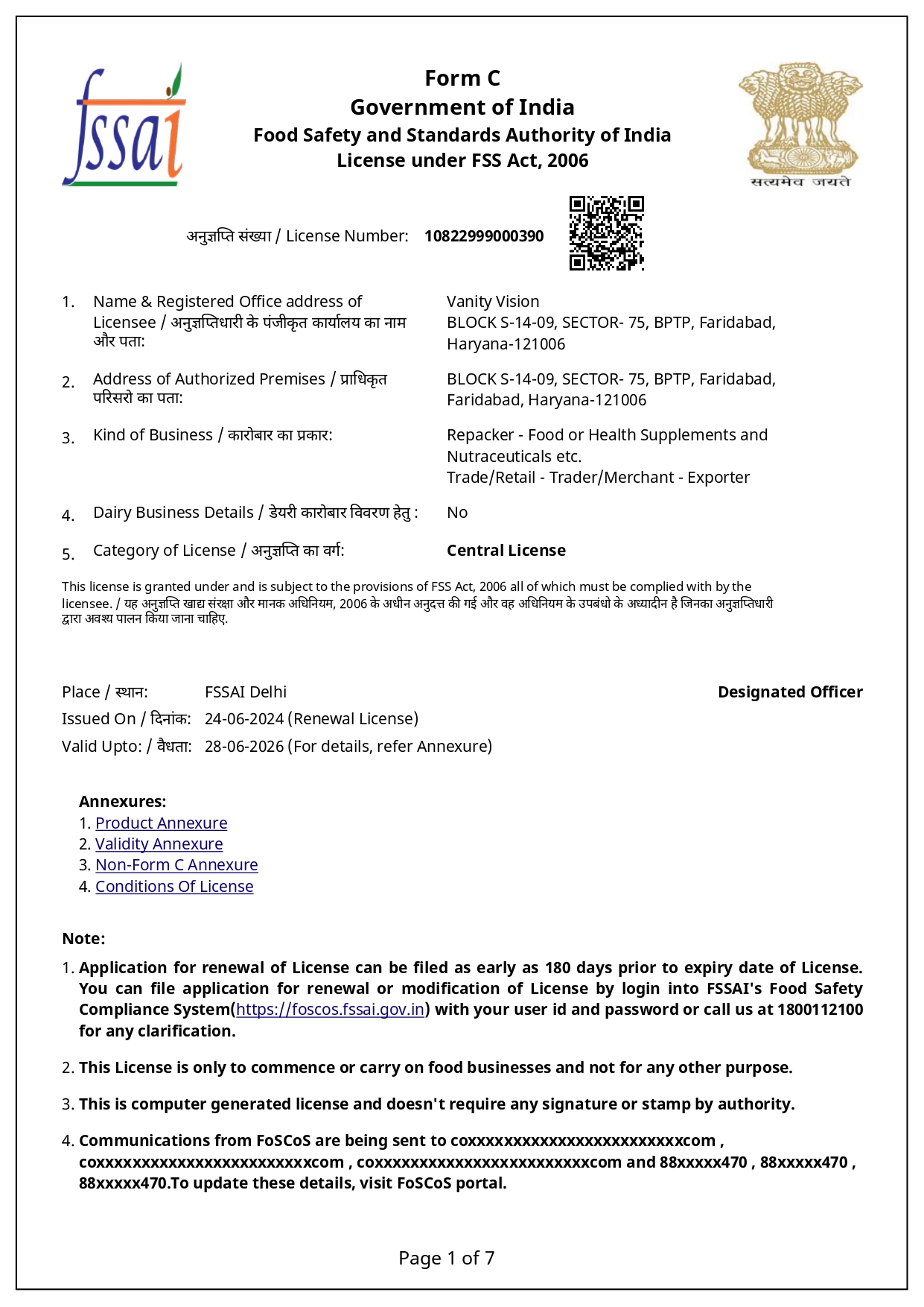 Quality Standards Certificate 2