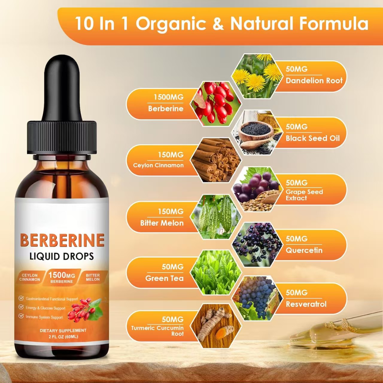 Berberine Liquid Drops Display 3
