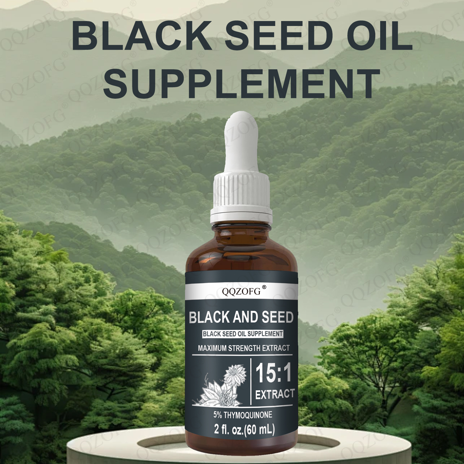 OEM Customized 2Oz 60ml Black Seed Oil Liquid Herbal Extract Rich Antioxidants Immunity Boosting Thymoquinone Oral Liquid Dosage