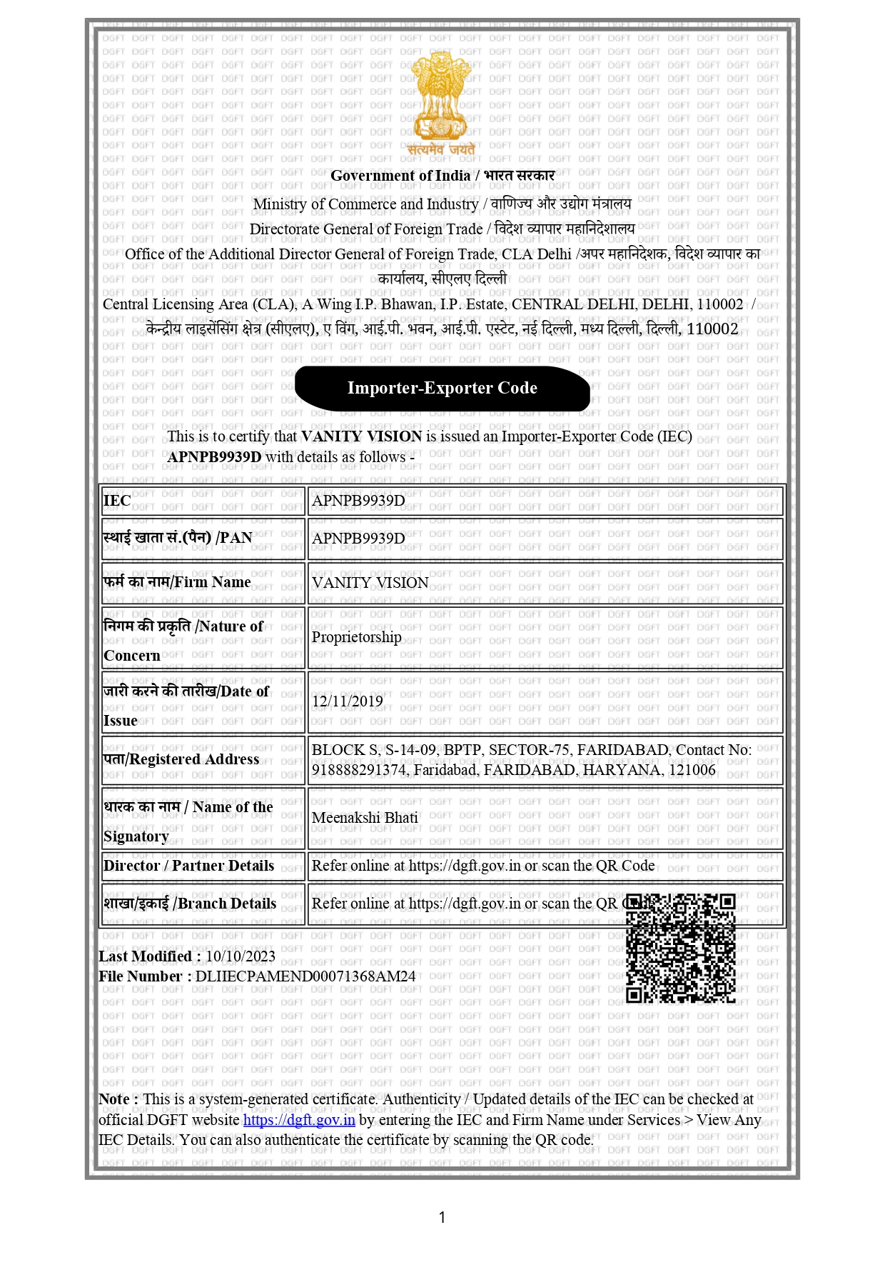 Quality Standards Certificate 3