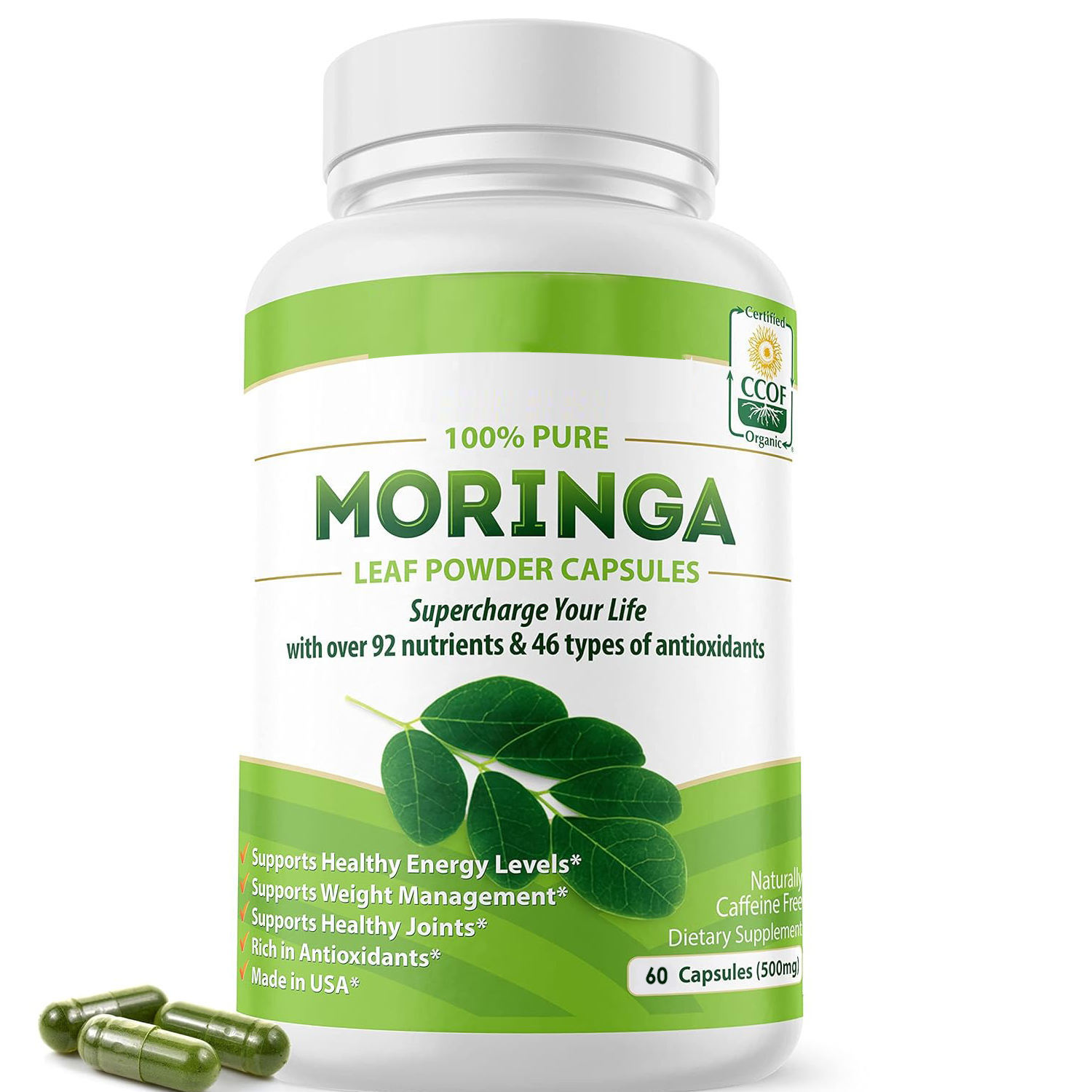 Wright Life Moringa Leaf Extract Capsules 60 Count Antioxidant Formula For Adults-Factory Direct Sales &amp; OEM Supported
