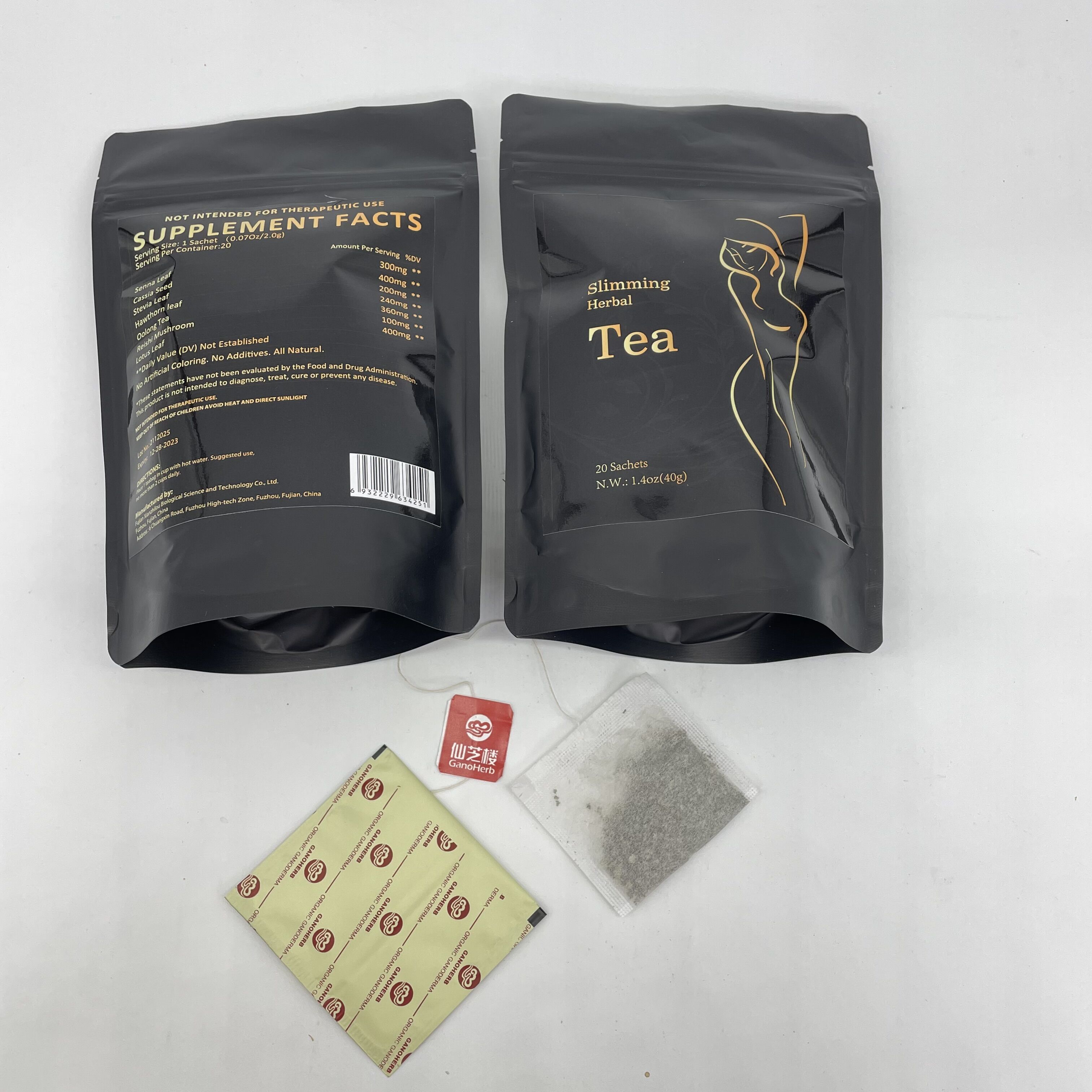 GANOHERB Private Label Ganoderma Reishi Mushroom Extract Herbal Tea For Supportive Weight Management And Overall Wellness