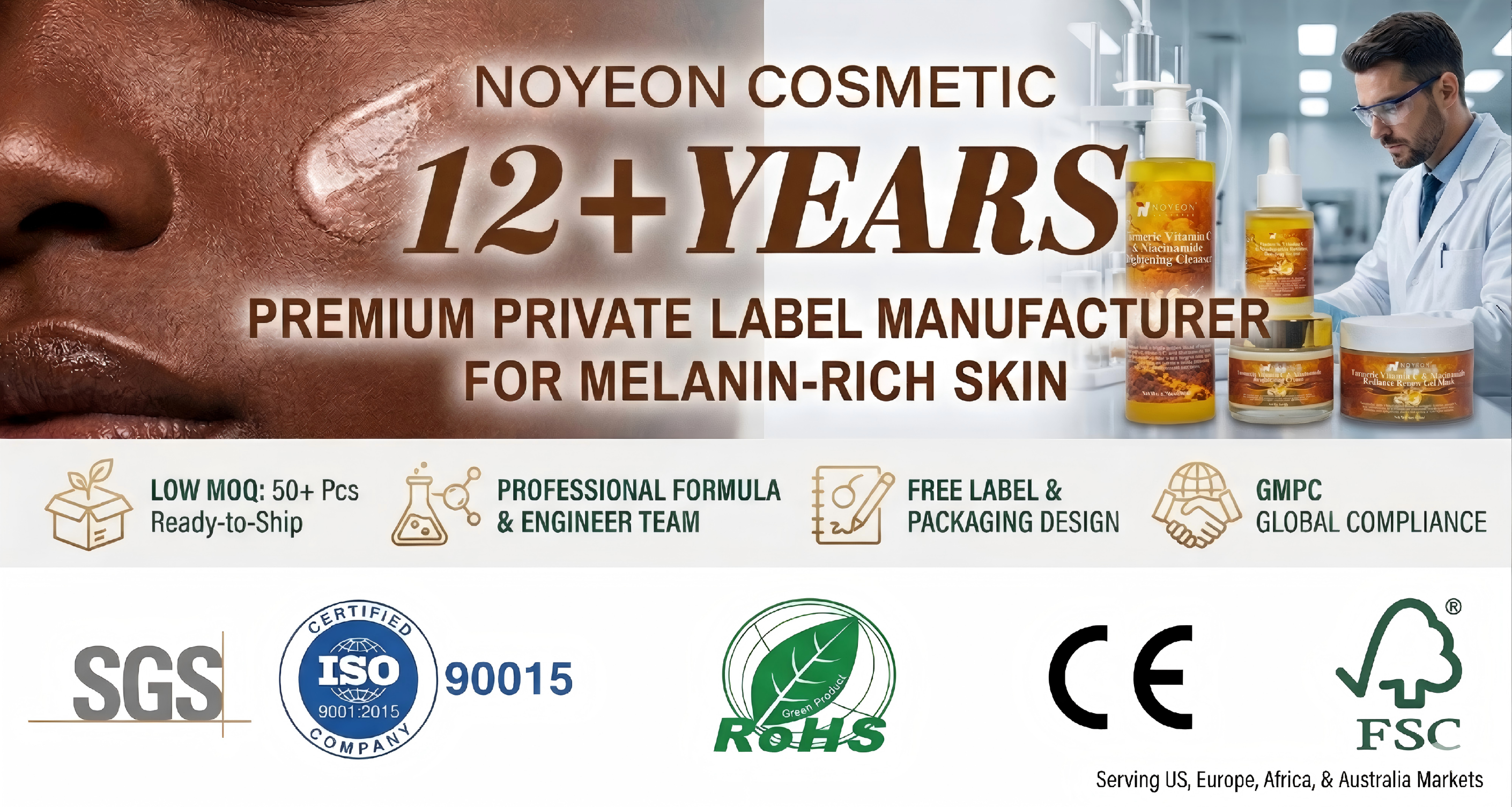 Private Label Turmeric Skincare Set OEM ODM Manufacturer Custom Face and Body Care Formula Packaging Low MOQ