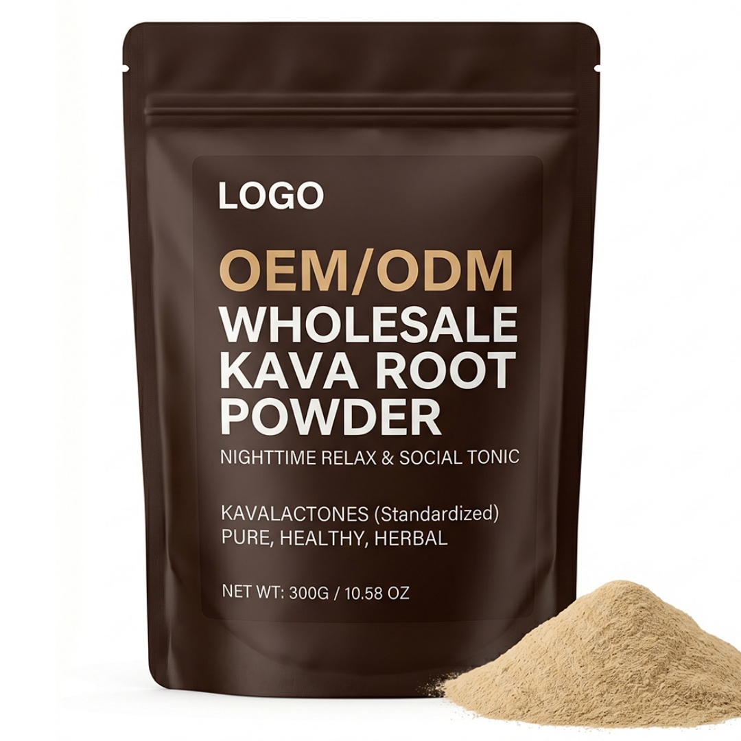 Flexible MOQ ISO Certified OEM ODM Healthy Herbal Nighttime Relax Social Tonic Antioxidant Pure Kavalactones Kava Root Powder