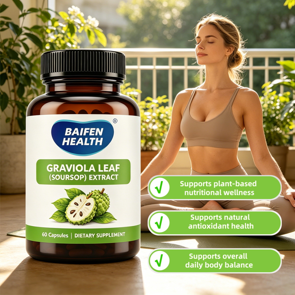 Graviola Soursop Extract Capsules 60 Count Natural Herbal Supplement for Antioxidant Balance and Wellness