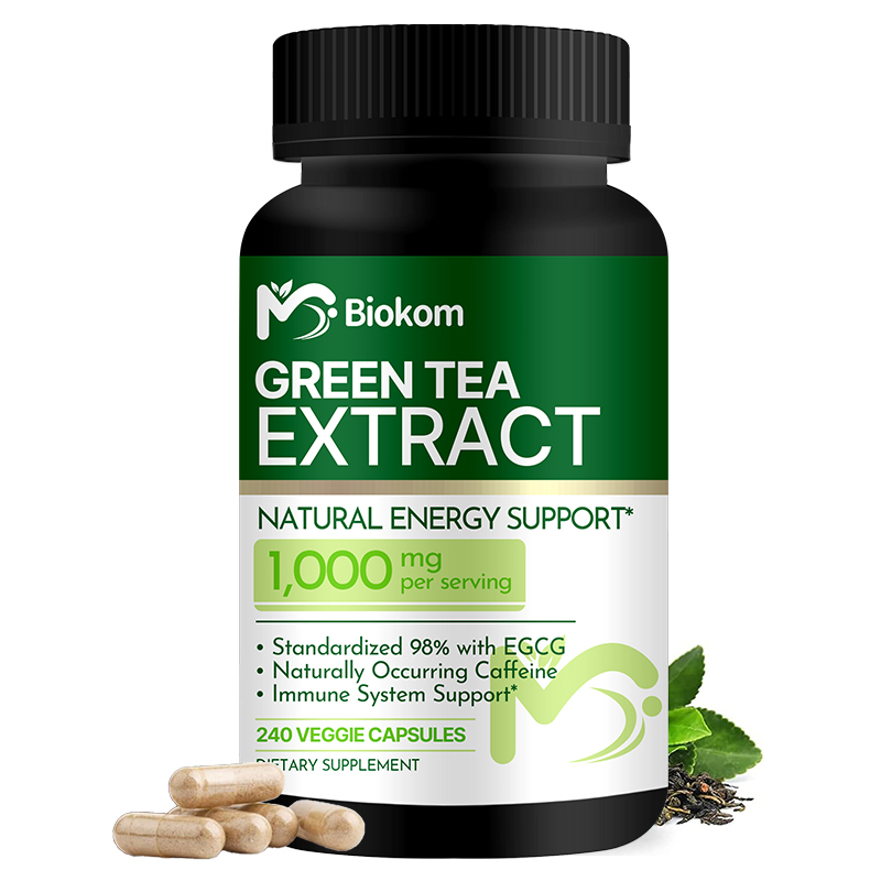 Standardized 45% EGCG &amp; 98% Polyphenols Green Tea Extract Capsules 3X Strength Green Tea Pills for Natural Energy &amp; Heart Health