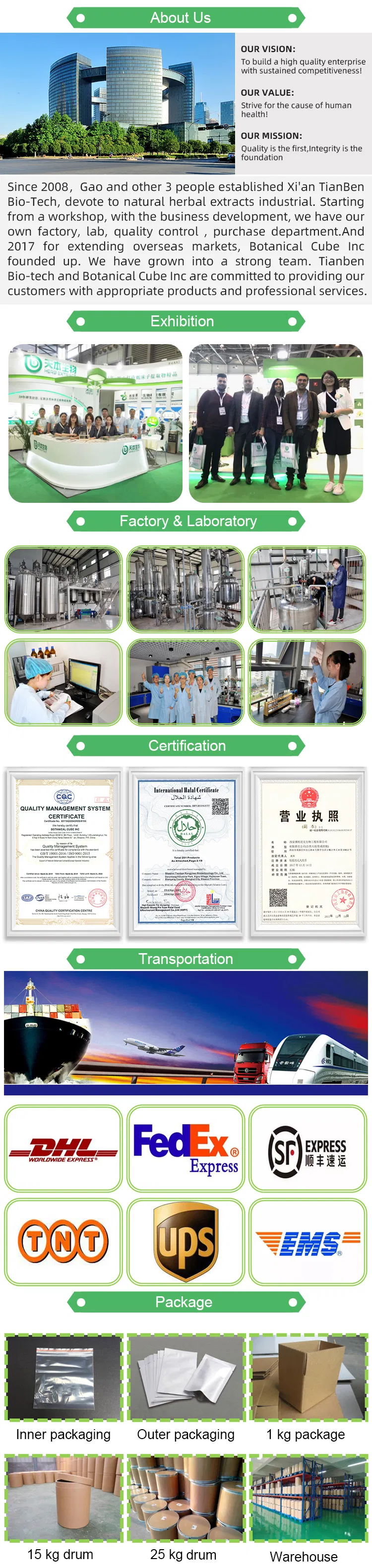 Herbal Extract Moringa Leaf Extract Moringa Leaf Powder Certificate