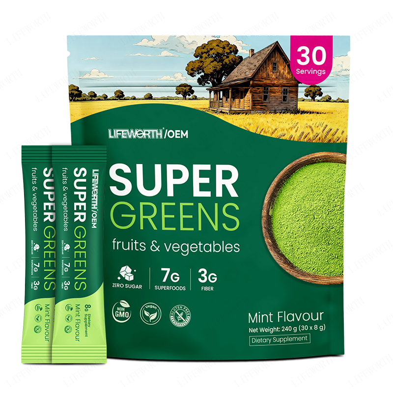 Lifeworth Mineral Superfood Dietary Fiber Super Greens Vegetable Powder Complete Multivitamin Adult Supplement