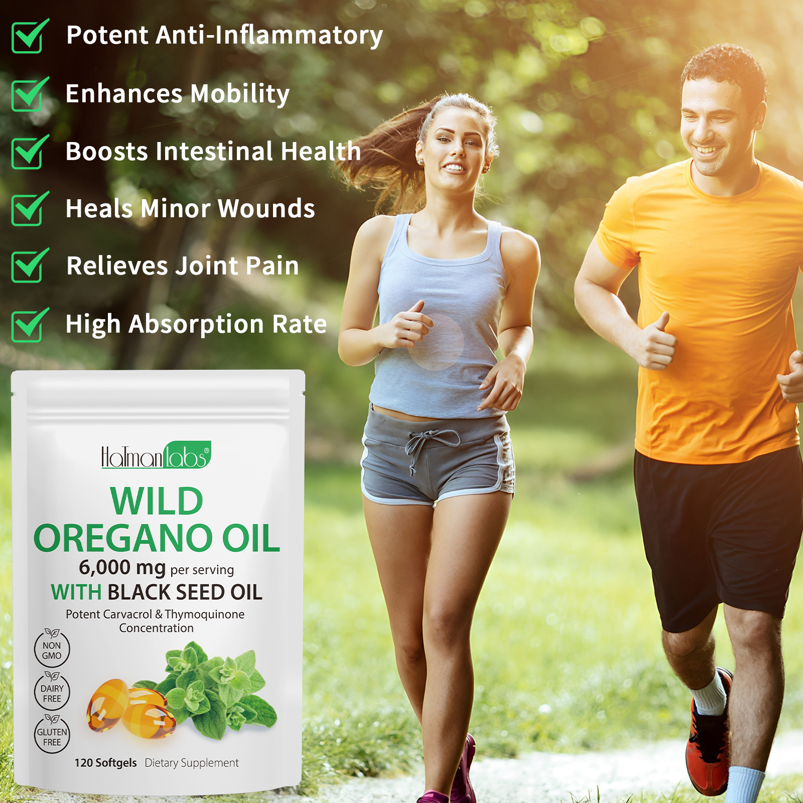 Wholesale Private Label Antioxidant Immune Support 6000mg Herbal Supplement Wild Oregano Oil Softgels Capsules