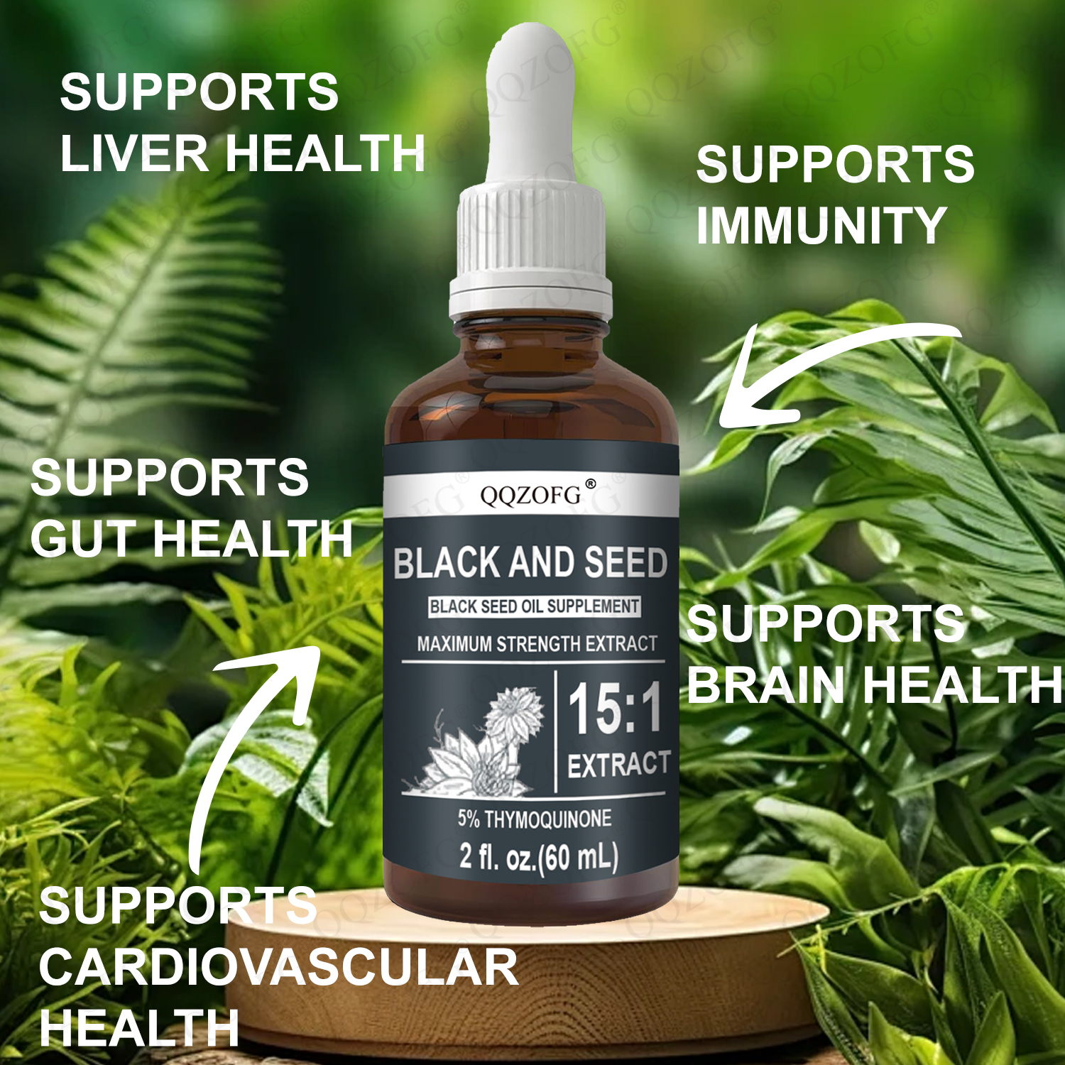 OEM Customized 2Oz 60ml Black Seed Oil Liquid Herbal Extract Rich Antioxidants Immunity Boosting Thymoquinone Oral Liquid Dosage