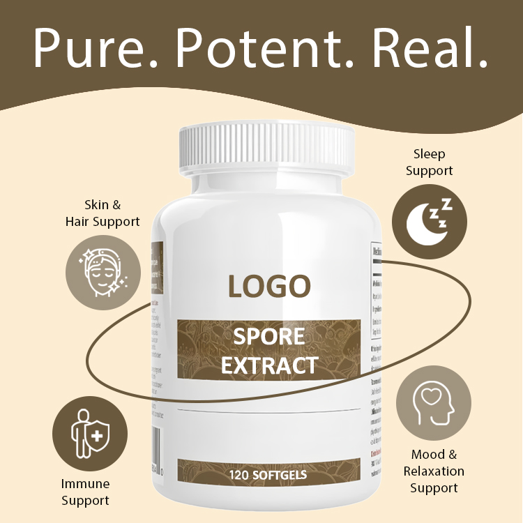 OEM/ODM Adult Antioxidant Reishi Spore Powder Herbal Extract Soft Capsules to Boost Immunity