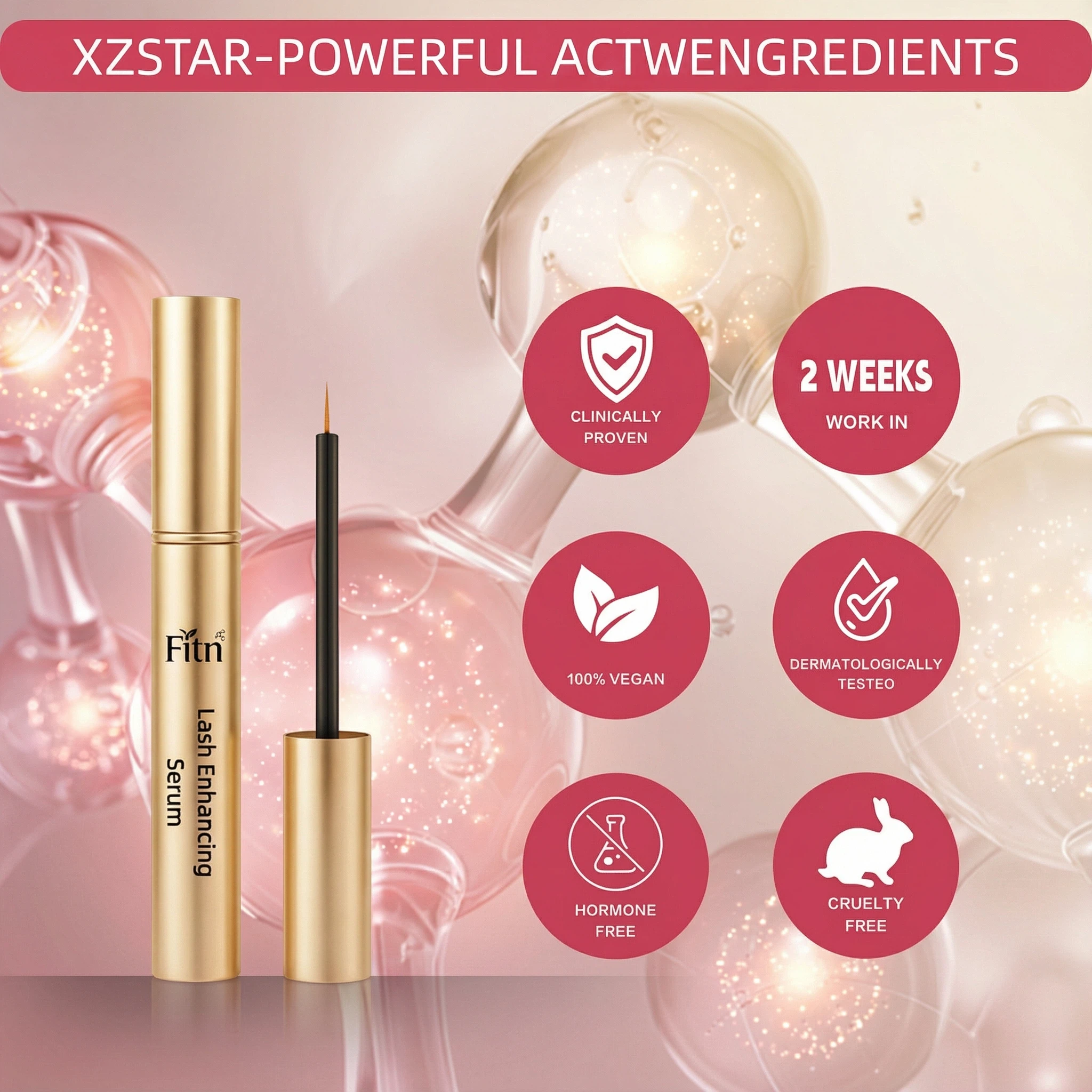 Fast Delivery Vegan Eyelash Growth Serum Moisturizer Natural Plant Extracts For Lengthening Thickening Darkening-Customized