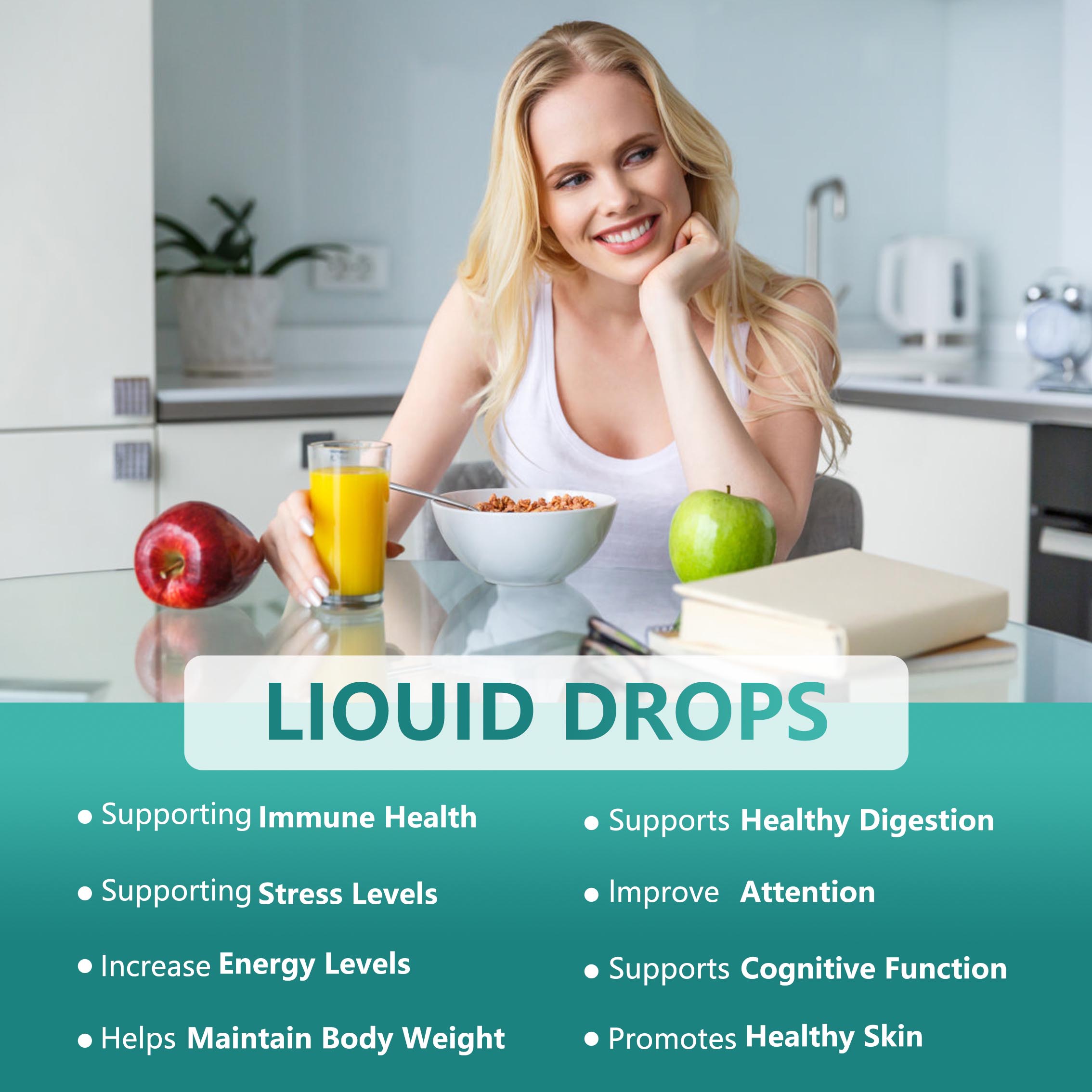Cross Border Hot Selling Herbal Extract 10 in 1 Prickly Fruit and Lychee Drops 60ML Factory Direct Sales