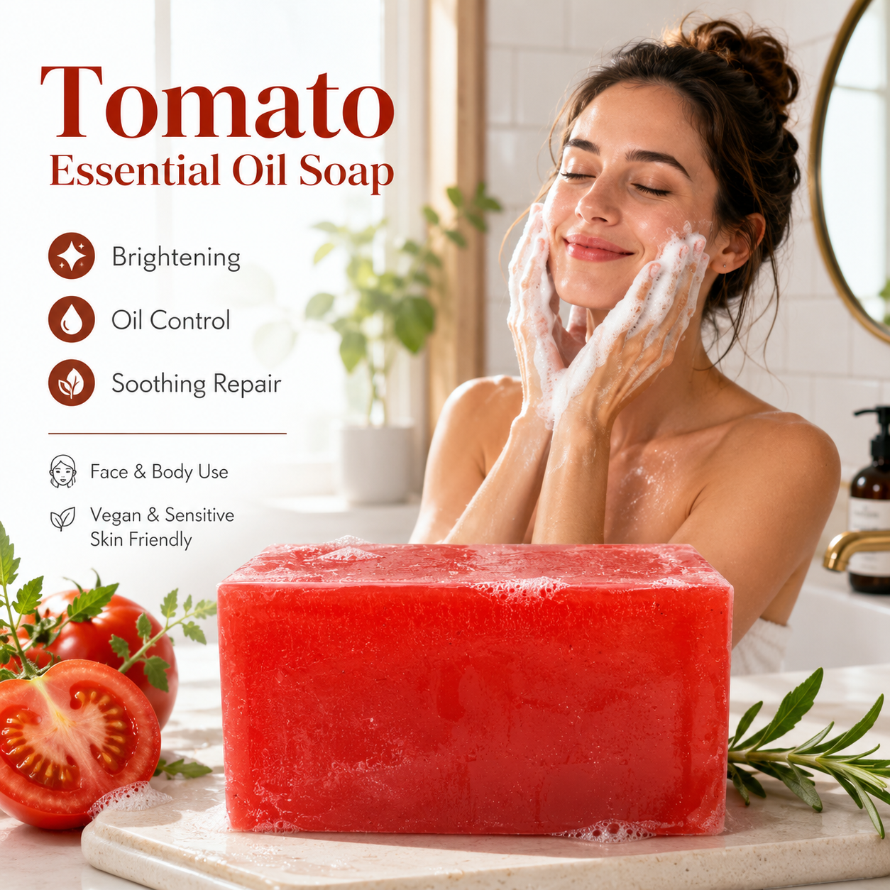 Private Label Korea Organic Skin Care Tea Tree Face Soap Bar Anti-Acne &amp; Anti-Aging for Dry Skin Women Herbal Ingredients