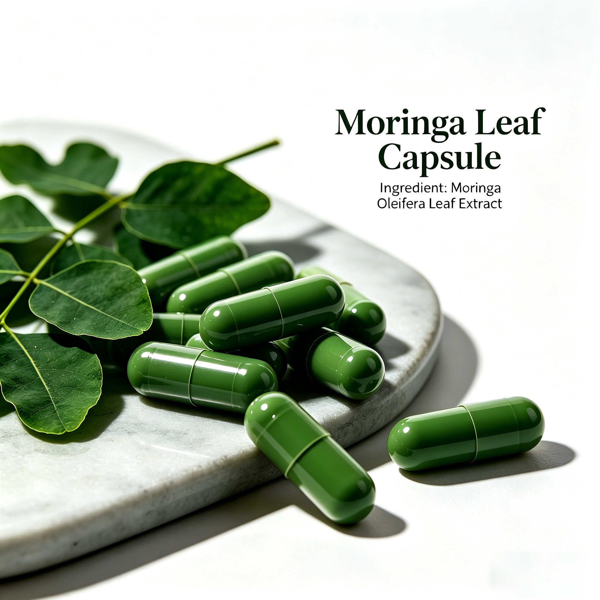 OEM Vegan Gluten Free Pure Natural Moringa Leaves 6000mg Fast Absorb Moringa Oleifera Capsules for Energy Boost Immune Support