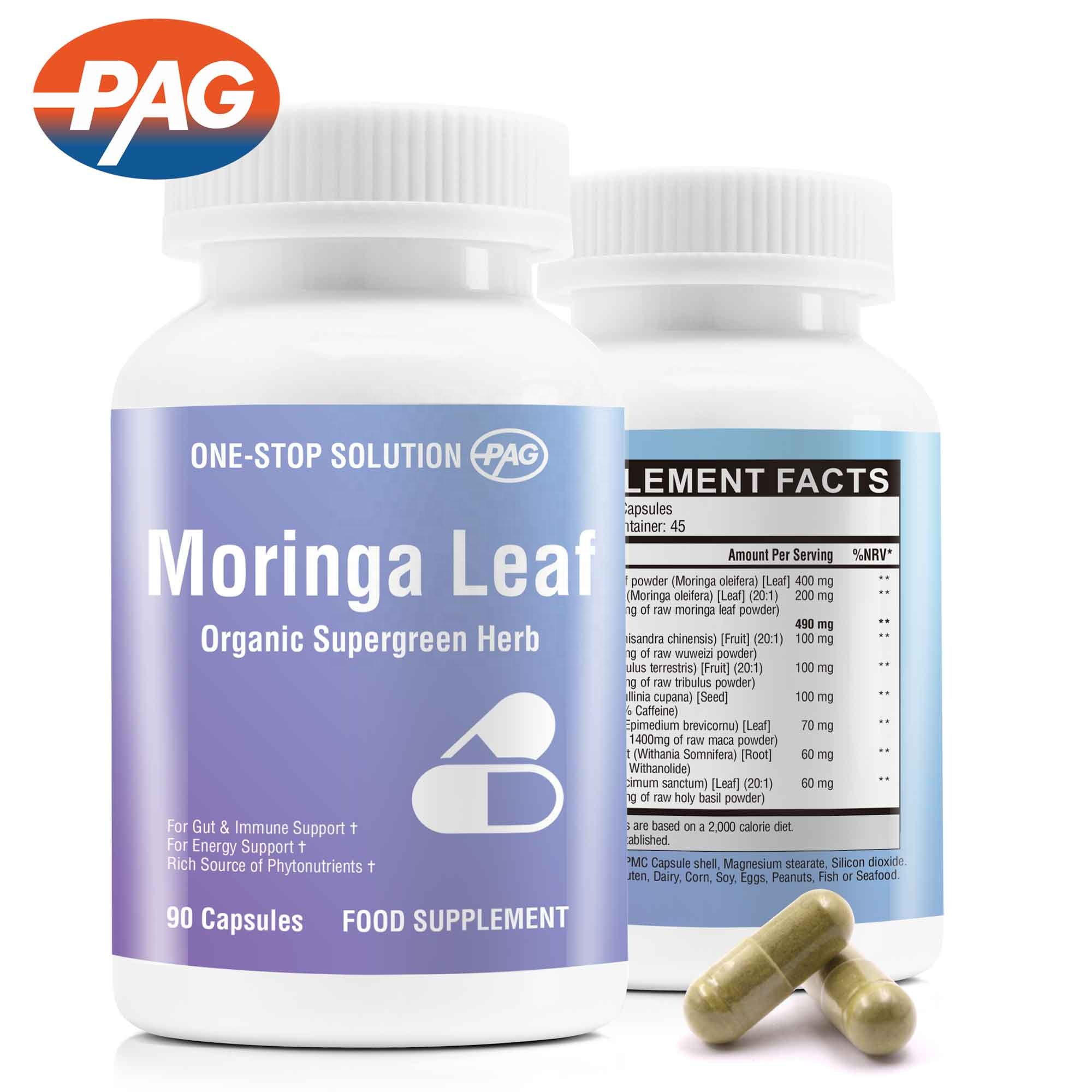 Supplements Private Label Herbal Support And Rich Source Of Phytonutrients Moringa Leaf Extra Strength 560Mg Capsules