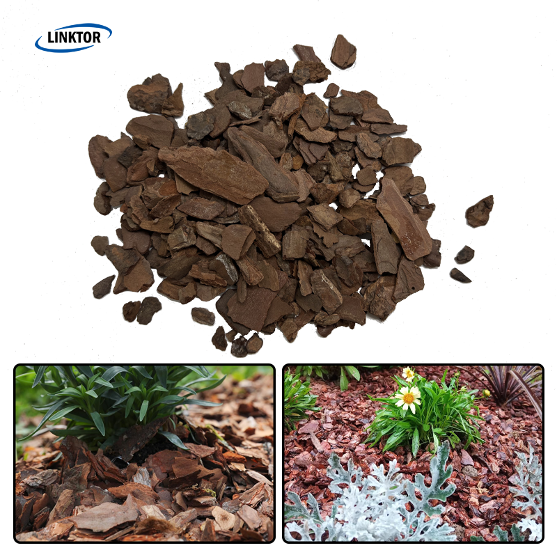 Natural Organic Ground-Up Pine Bark Mulch Wood Decomposed Bark Substrate For Tree Holes Cover And Weeds Fermented