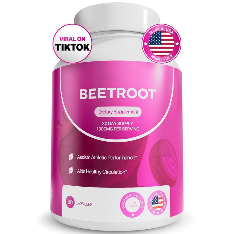 Organic Beet Root Extract Capsules 60% with Vitamin C Artificial Planting with Vitamin C Concentration Herbal Supplement