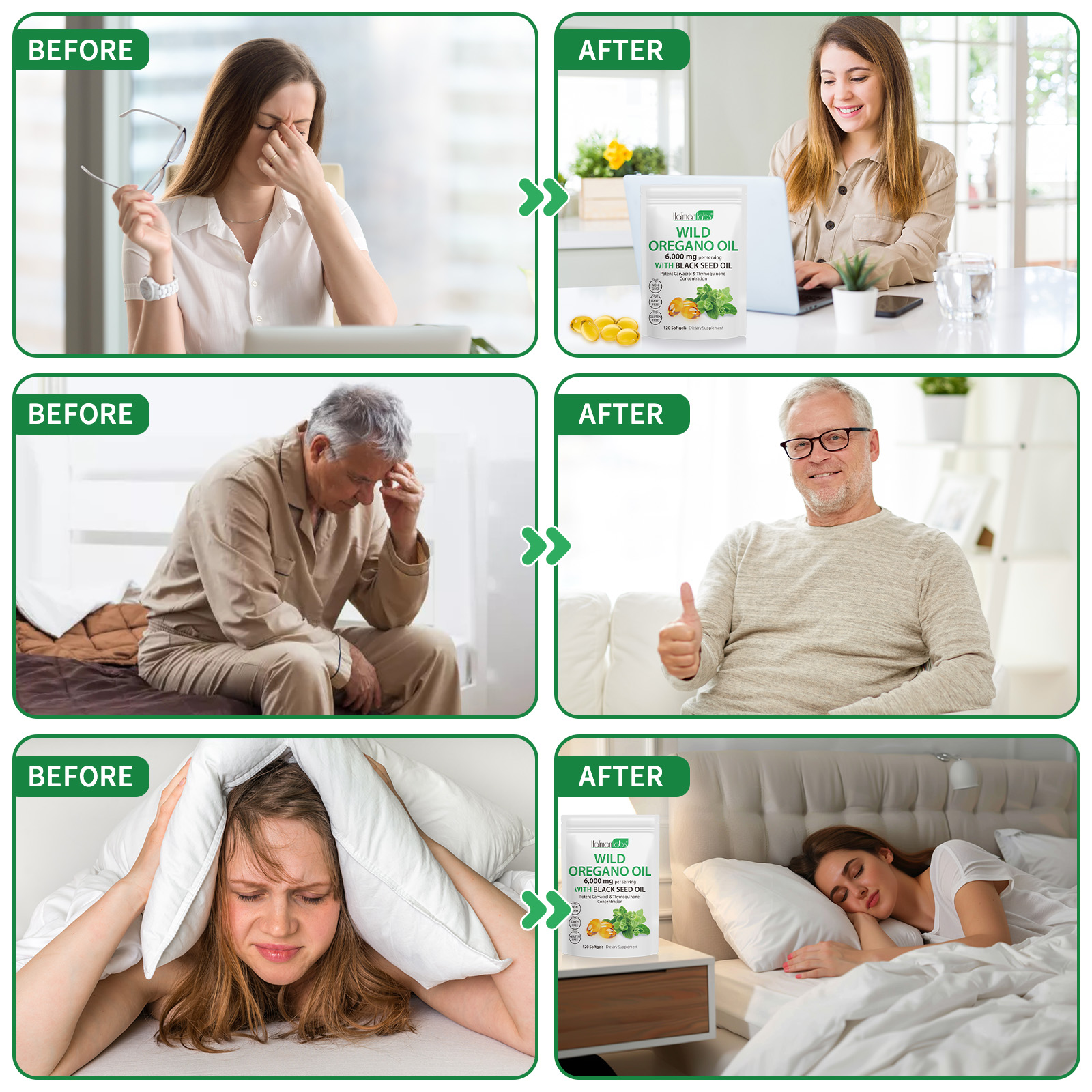 Wholesale Private Label Antioxidant Immune Support 6000mg Herbal Supplement Wild Oregano Oil Softgels Capsules