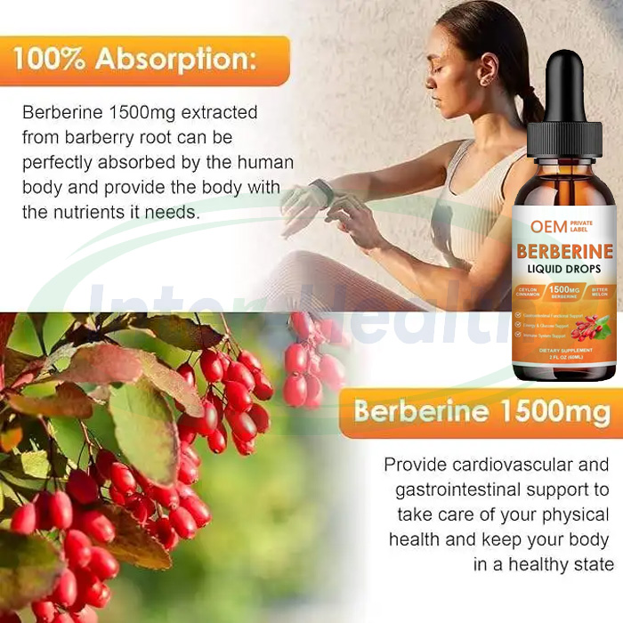 Ausreson Berberin Extract Organic Herbal Supplements Berberine Hydrochloride HCL Berberine Liquid Drops with Ceylon Cinnamon