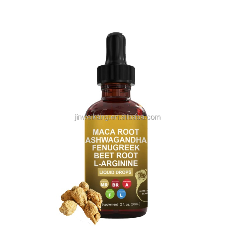 Vitahealthy OEM/ODM Private Label Organic Maca Root Drops Ashwagandha Beet Root Fenugreek Seed Extract Liquid Drops
