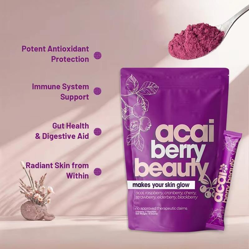 Acai Powder Food Grade Cranberry Extract Powder Vitamin-Rich Antioxidant for Beverages & Nutraceuticals Herbal Plant Extract