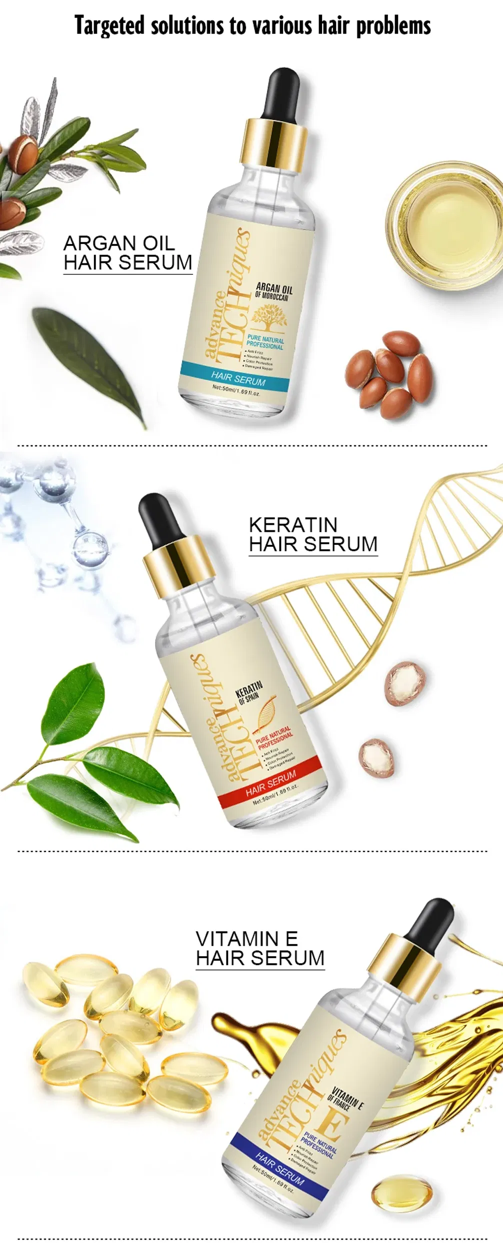 Argan Oil Serum Natural Extract Hair Treatment for Repair and Nourishment