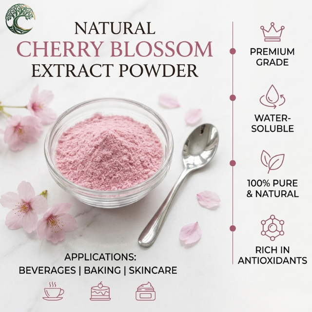 Free Sample Wholesale Price Food Grade Water Soluble Natural Sakura Cherry Blossom Powder for Floral Flavor Beverage Drinks