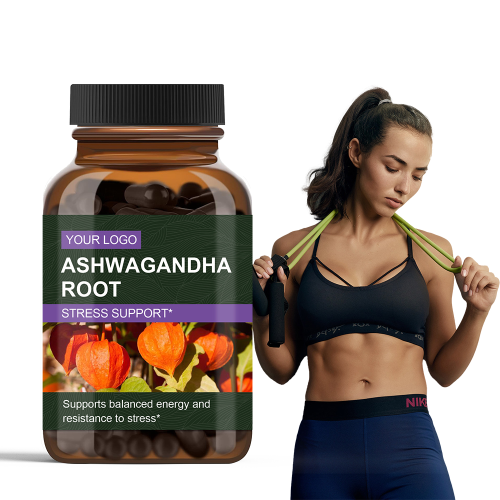 OEM Herbal Supplements: Ashwagandha Ayurvedic Extract Powder 1%-10% &amp; Ashwagandha Root Extract Capsules 500mg - 60 Caps/Bottle