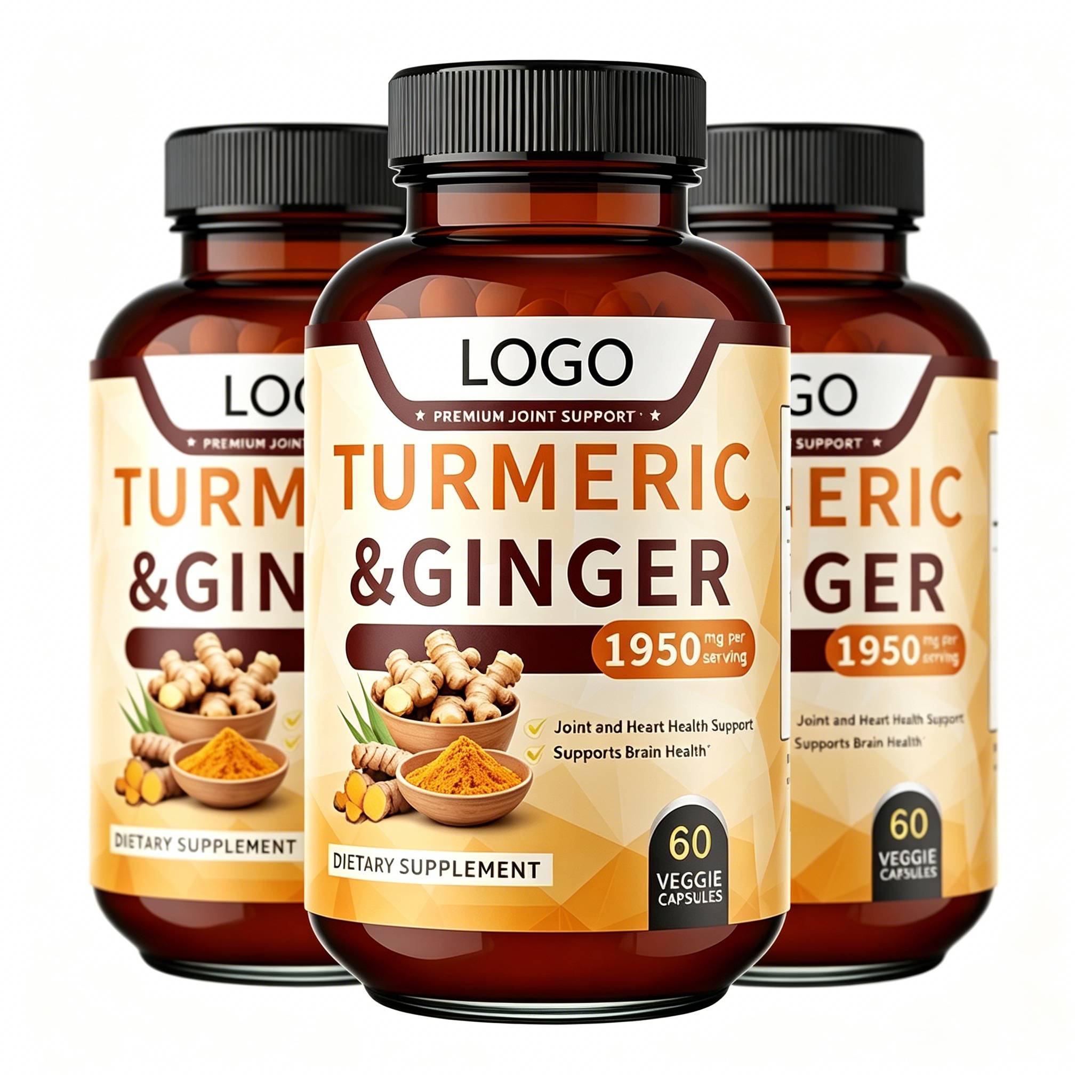 Custom ODM Turmeric Curcumin Capsules Premium Natural Extract Strengthen Joint Protection Enhance Cellular Antioxidant