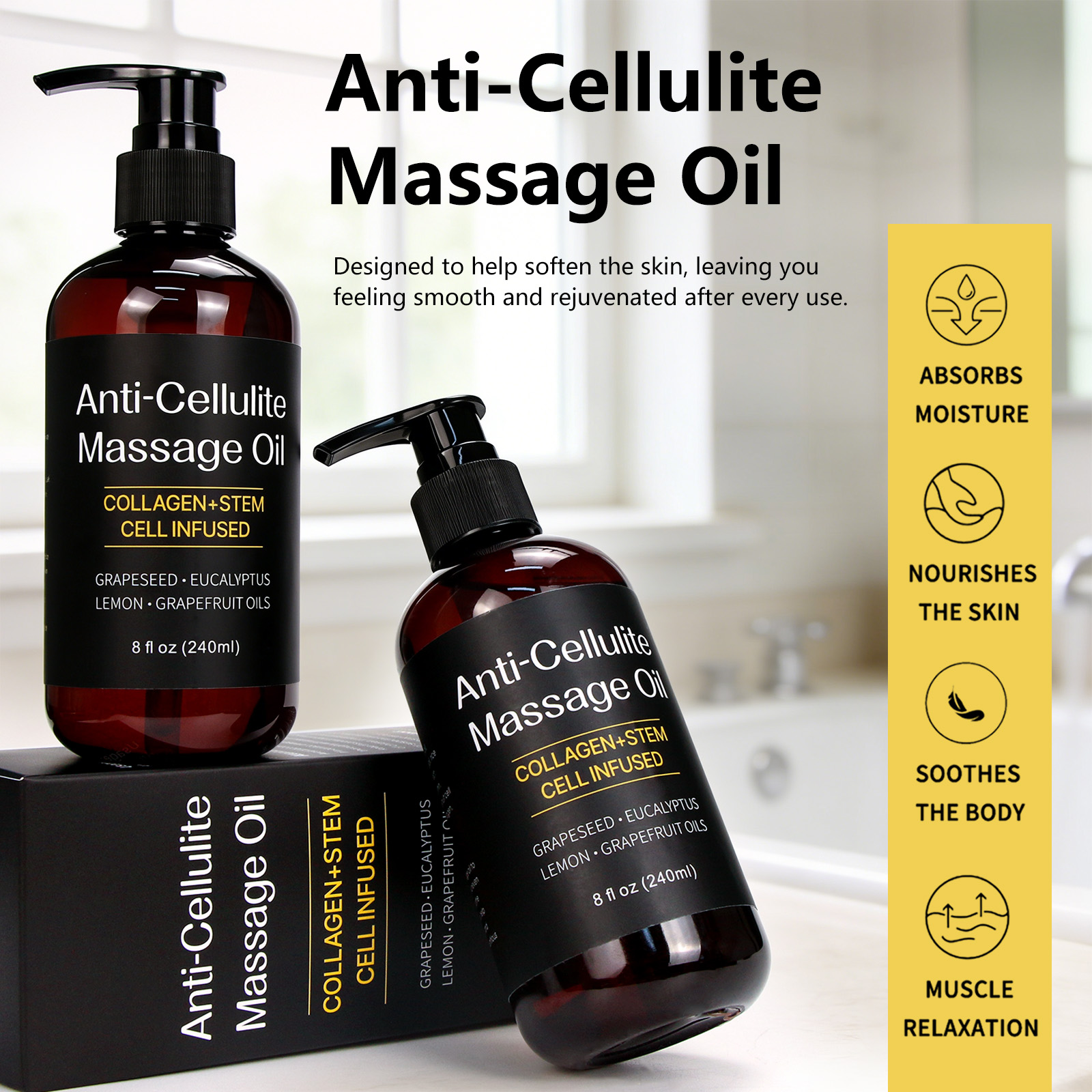 Aixin Private Label Pure Essential Oil Anti-Cellulite Massage Oil With Natural Moringa Oil for All Skin Types