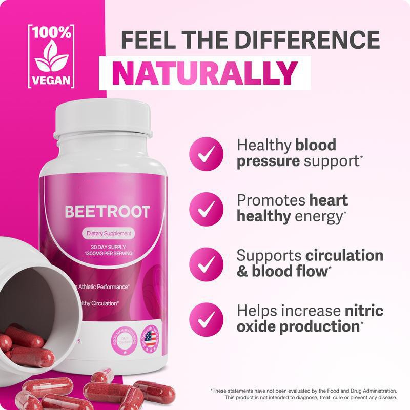 Organic Beet Root Extract Capsules 60% with Vitamin C Artificial Planting with Vitamin C Concentration Herbal Supplement