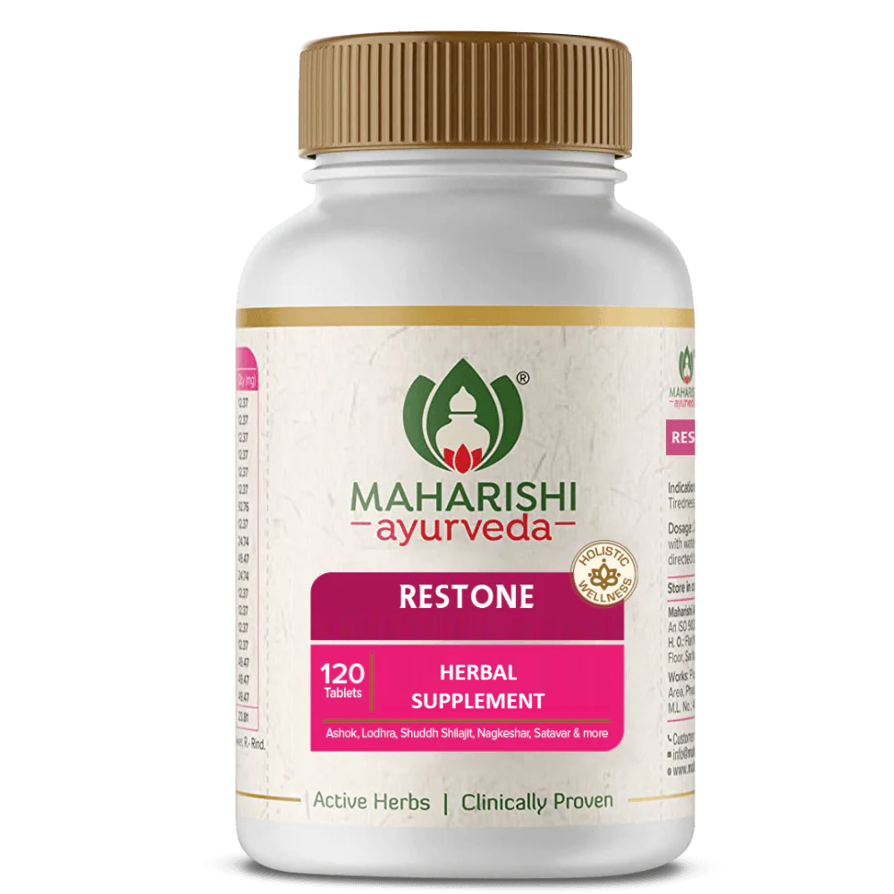 Restone 120 Wild Ayurvedic Herbal Plant Extract Tablets for Menstrual Wellness and Women Daily Health Support