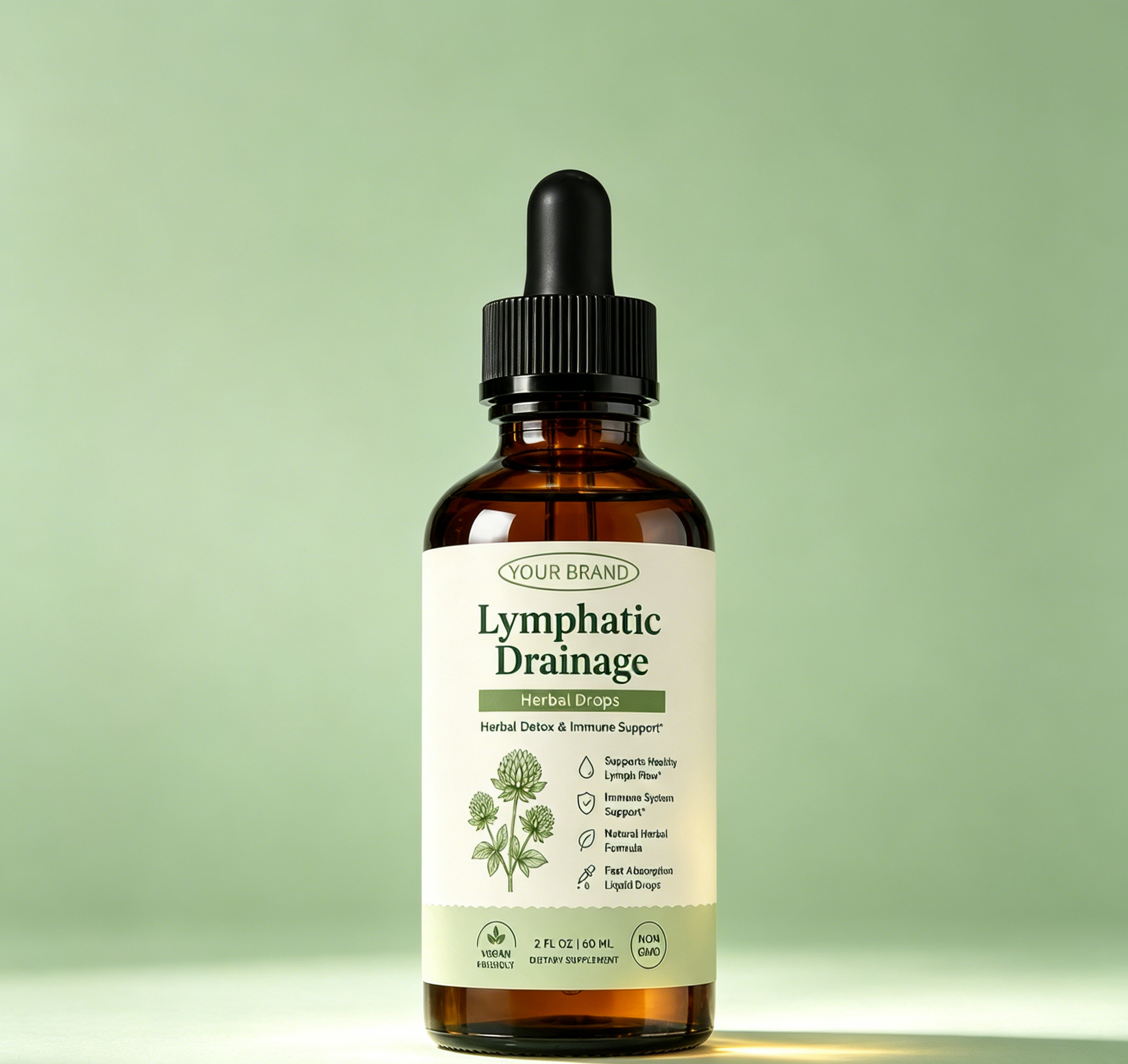 Lymphatic Drainage Herbal Supplements Containing Dandelion Burdock Root Oral Liquid Drops For Supports Healthy Lymph Flow Detox