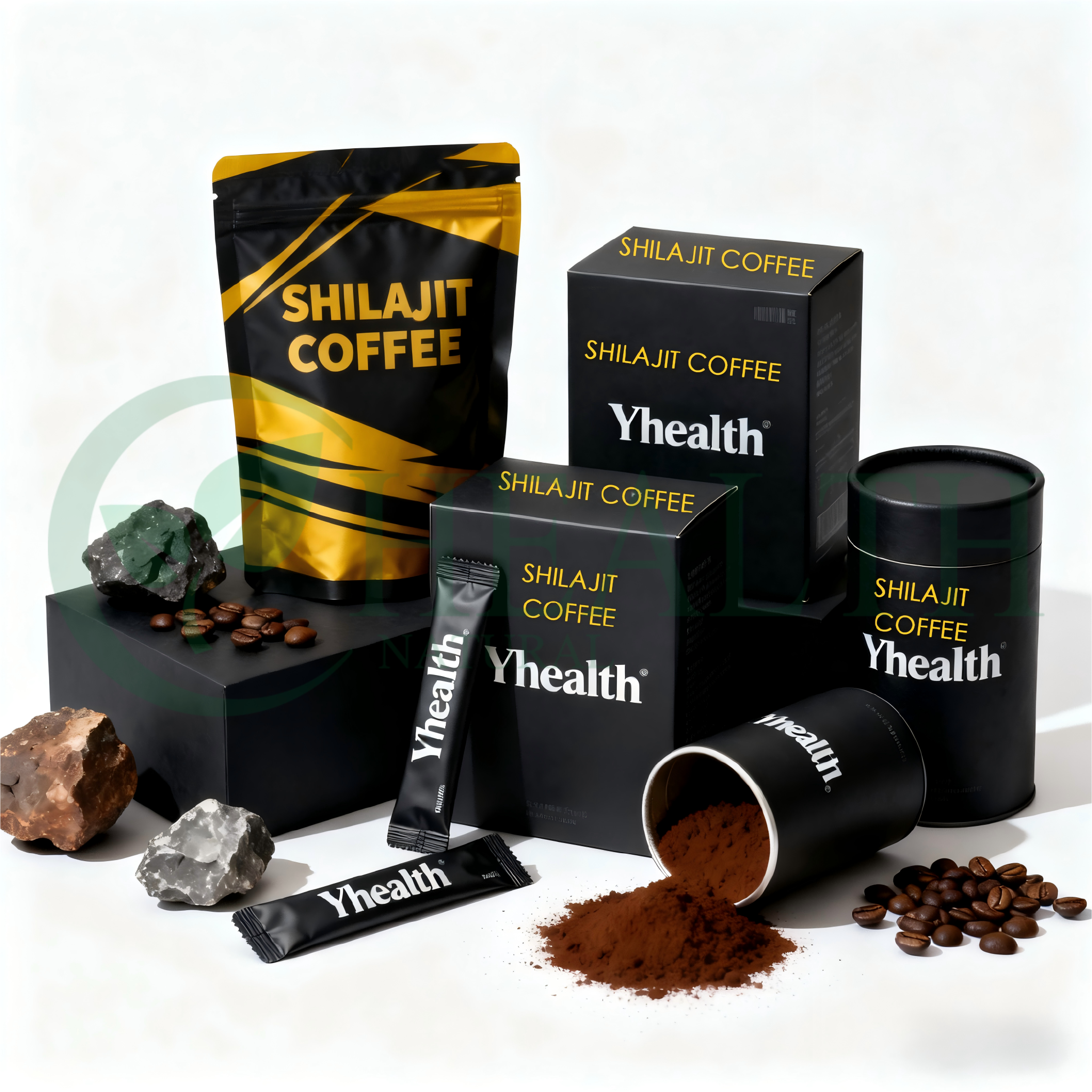 OEM Private Label Instant Shilajit Extract Mushroom Coffee Superfood Mushrooms Reishi Lions Mane Chaga Vitamin-Infused Powder