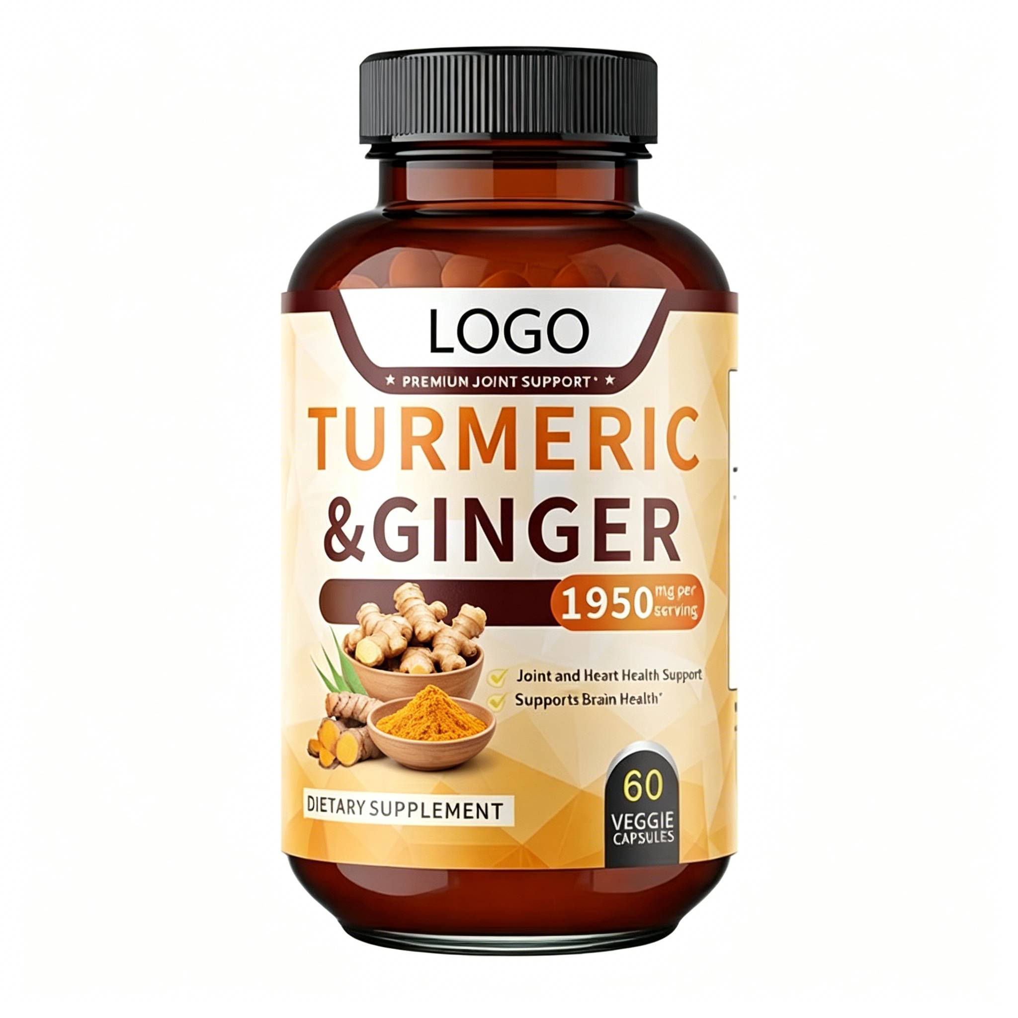 Custom ODM Turmeric Curcumin Capsules Premium Natural Extract Strengthen Joint Protection Enhance Cellular Antioxidant