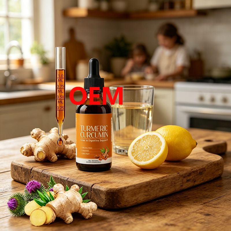 OEM 60ml Vegan Turmeric Extract Tincture Digestive Support Customized Formula Turmeric Liquid Drops Supplement with Black Pepper