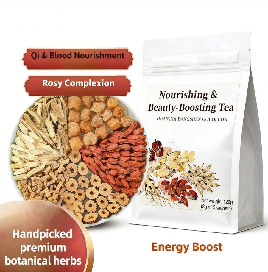 Nourishing Qi &amp; Blood Herbal Tea Traditional Women Men Wellness Recovery Immune Support Vitality Red Date Goji Ginseng Tea