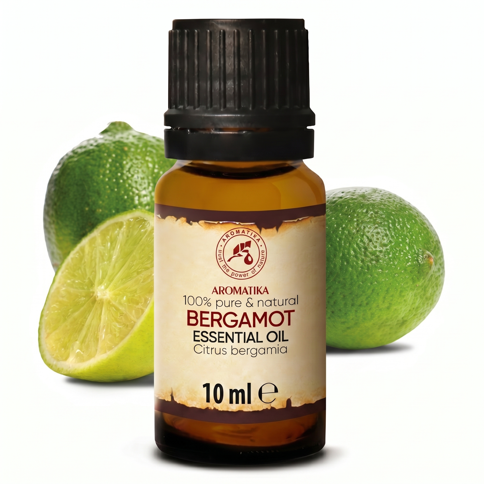 Aromatika Natural Cold Pressed Bergamot Essential Oil 10ml 100% Pure Peel Extract for Combination/Oily/All Skin Types