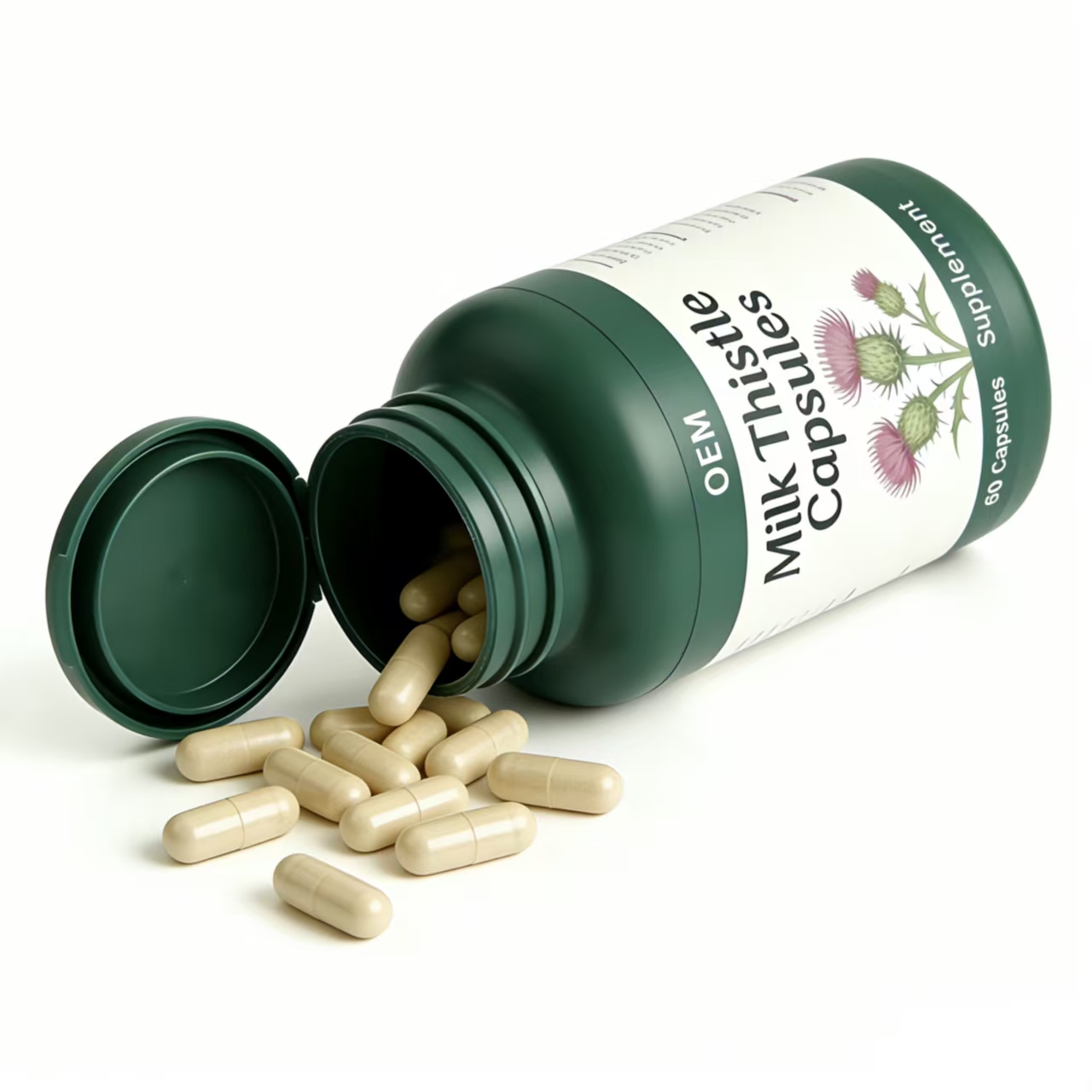 OEM/ODM High Potency Milk Thistle Hard Capsules Standardized Silymarin Extract Natural Herbal Dietary Supplement