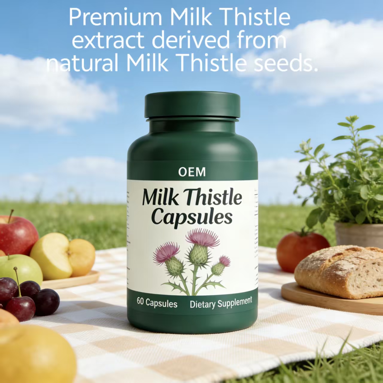 OEM/ODM High Potency Milk Thistle Hard Capsules Standardized Silymarin Extract Natural Herbal Dietary Supplement