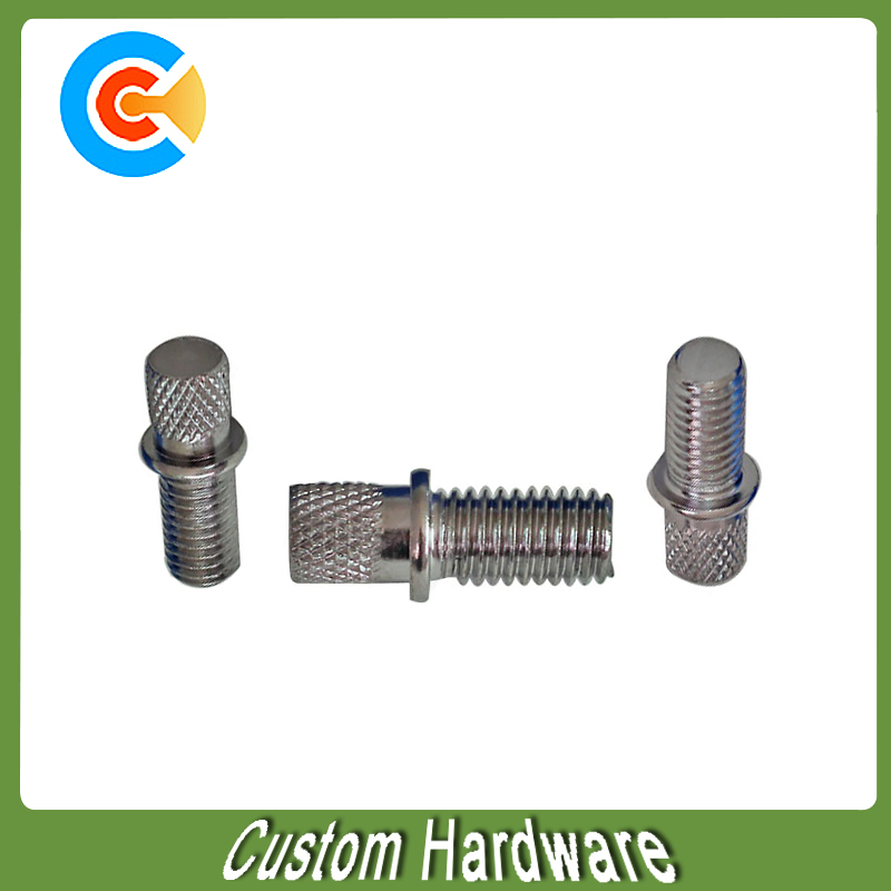 Customizable Steel Steel Black Finish Knurled Thumb Screw with Washer