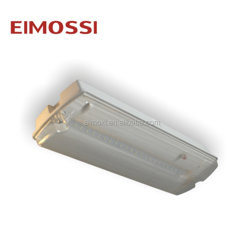 220V IP65 Waterproof LED Fire Emergency Light 3 Hours Backup NiCd Battery 1500mAh Premium Bulkhead Solution CE Certified Plastic