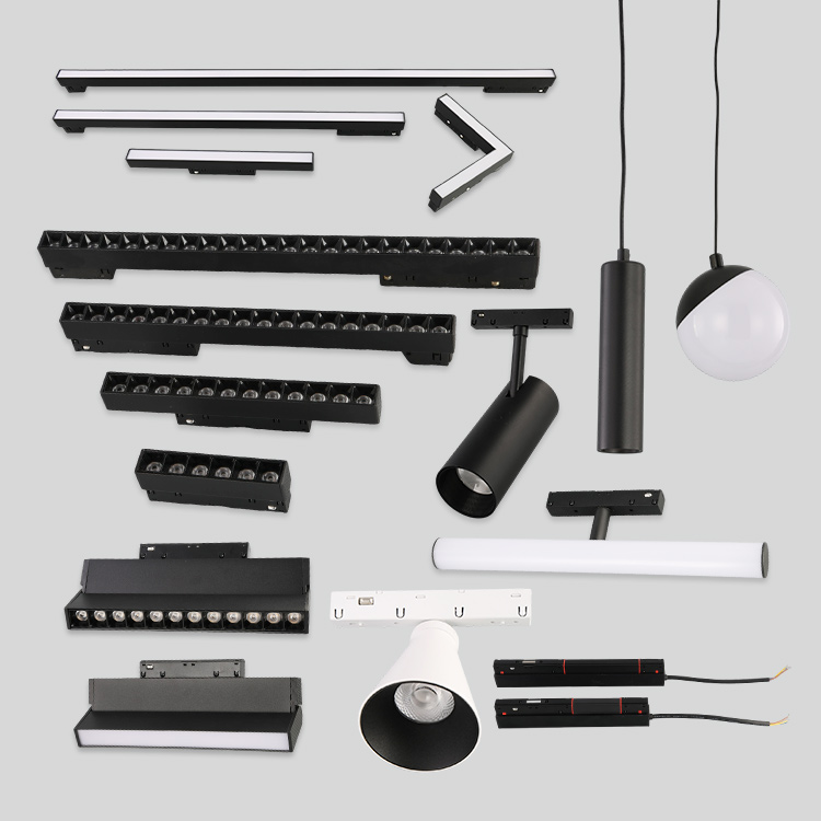 Contemporary Indoor Project Lamp Store Hotel Office Aluminum 48V DC Magnetic Track Light Linear Lighting System
