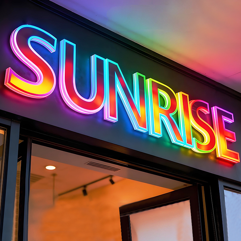 Custom 3D RGB Led Sign Letters Store Business Led Sign With Light Shop Logo Outdoor Signs For Business Color Led Channel Letter