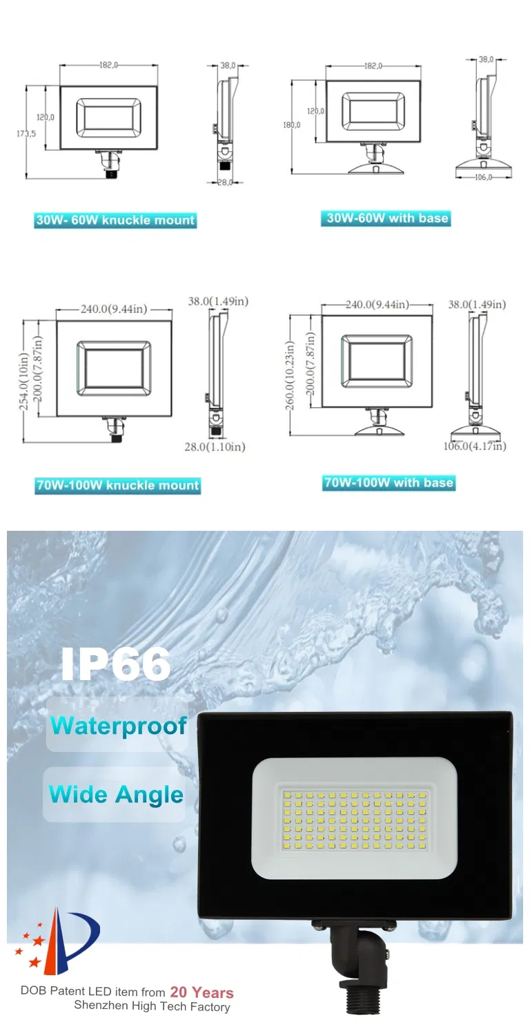 Waterproof outdoor flood lamp layout