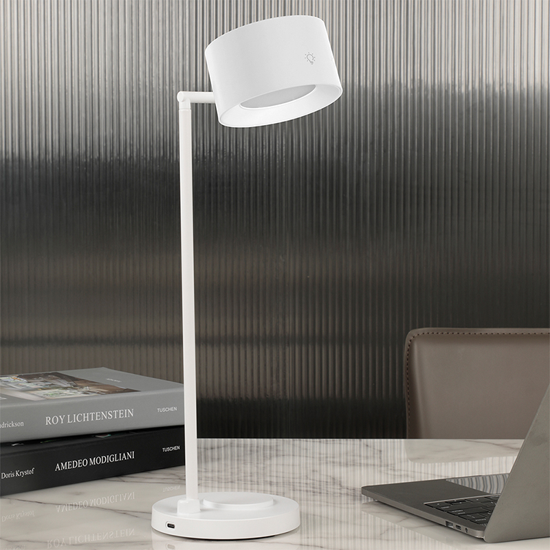 Sunset Night Light LED Desk Lamp Rechargeable Wireless Charging Study Office Table 3-Color Dimmable Cordless Reading Modern Lamp