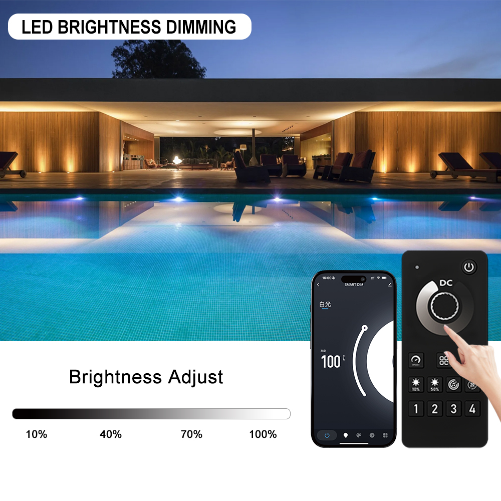C300 IP68 Waterproof PWM Dimmer DC12-24V 2.4G WIFI Zigbee Sync Tuya Smart APP Remote Swimming Pool Light Controller