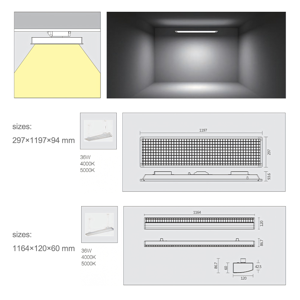 Wholesale 36W Modern LED Panel Light for Classroom Home &amp; Office 4000K/5000K IP54 Anti-Glare Grille for School Renovation